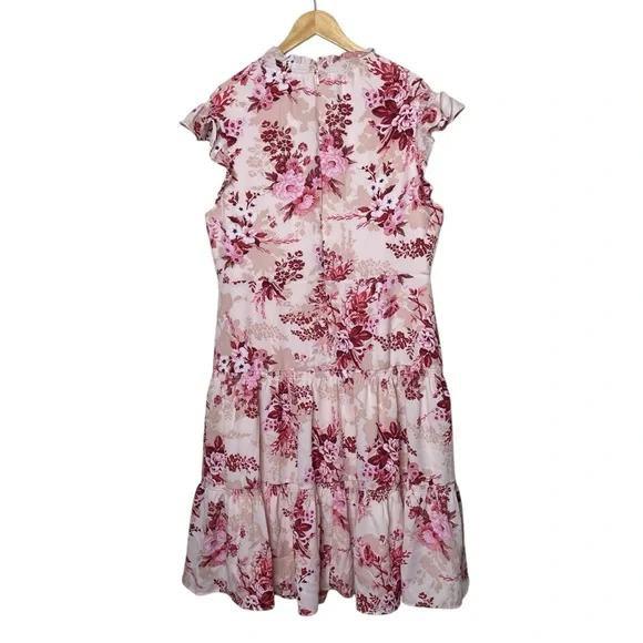 Floral Print Ruffle Sleeve Dress - Picture 4 of 13